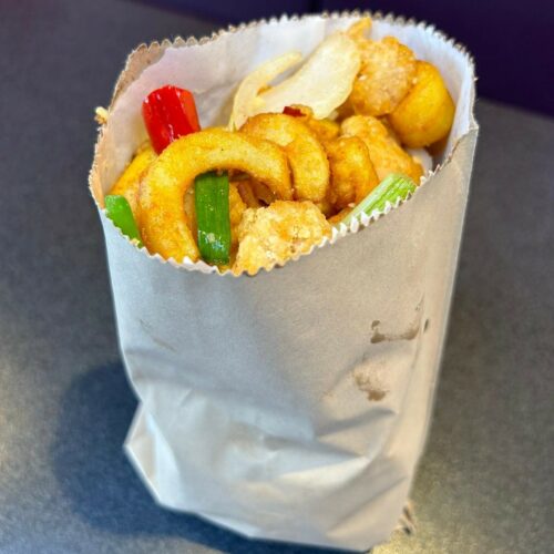 Spicy Bag with Curly Fries